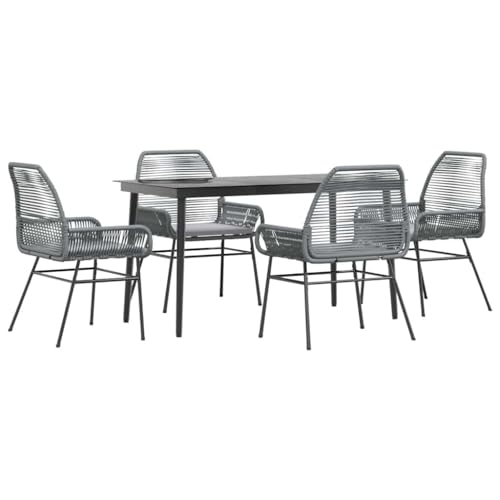 Massbinet Garten Esszimmerset Outdoor Essgruppe Essgarnitur Terrasse mit 4 x Gartenstuhl und 140 x 70 x 74 cm Gartentisch Grau Poly Rattan Glas 334464 Massbinet Garten Esszimmerset Outdoor Essgruppe Essgarnitur Terrasse mit 4 x Gartenstuhl und 140 x 70 x 74 cm Gartentisch Grau Poly Rattan Glas 334464 von Massbinet