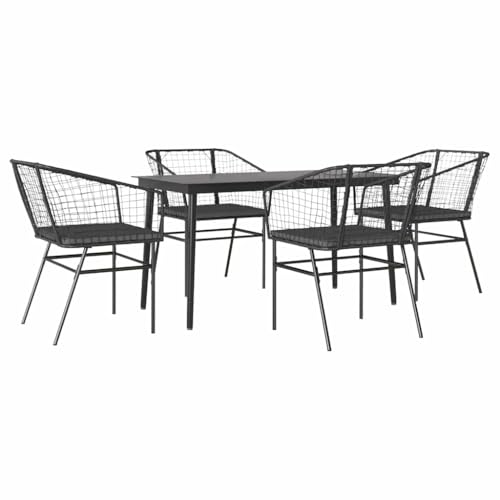 Massbinet Garten Esszimmerset Outdoor Essgruppe Essgarnitur Terrasse mit 4 x Gartenstuhl und 140 x 70 x 74 cm Gartentisch Schwarz Poly Rattan Glas 334458 Massbinet Garten Esszimmerset Outdoor Essgruppe Essgarnitur Terrasse mit 4 x Gartenstuhl und 140 x 70 x 74 cm Gartentisch Schwarz Poly Rattan Glas 334458 von Massbinet