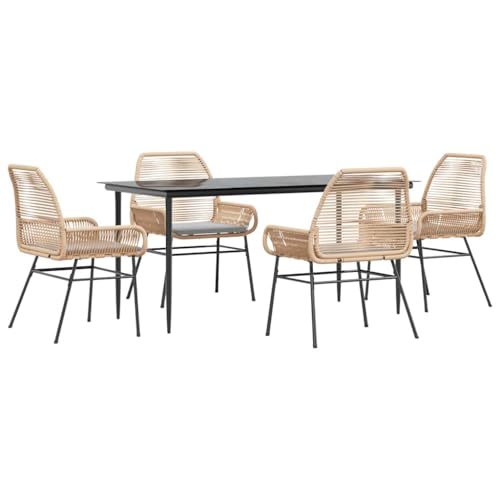 Massbinet Garten Esszimmerset Outdoor Essgruppe Essgarnitur Terrasse mit 4 x Gartenstuhl und 160 x 80 x 74 cm Gartentisch Braun Poly Rattan Glas 334464 Massbinet Garten Esszimmerset Outdoor Essgruppe Essgarnitur Terrasse mit 4 x Gartenstuhl und 160 x 80 x 74 cm Gartentisch Braun Poly Rattan Glas 334464 von Massbinet