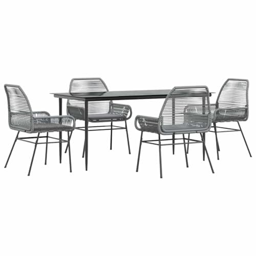 Massbinet Garten Esszimmerset Outdoor Essgruppe Essgarnitur Terrasse mit 4 x Gartenstuhl und 160 x 80 x 74 cm Gartentisch Grau Poly Rattan Glas 334464 Massbinet Garten Esszimmerset Outdoor Essgruppe Essgarnitur Terrasse mit 4 x Gartenstuhl und 160 x 80 x 74 cm Gartentisch Grau Poly Rattan Glas 334464 von Massbinet