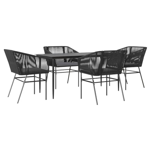 Massbinet Garten Esszimmerset Outdoor Essgruppe Essgarnitur Terrasse mit 4 x Gartenstuhl und 160 x 80 x 74 cm Gartentisch Schwarz Poly Rattan Glas 334513 Massbinet Garten Esszimmerset Outdoor Essgruppe Essgarnitur Terrasse mit 4 x Gartenstuhl und 160 x 80 x 74 cm Gartentisch Schwarz Poly Rattan Glas 334513 von Massbinet
