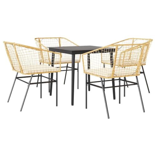Massbinet Garten Esszimmerset Outdoor Essgruppe Essgarnitur Terrasse mit 4 x Gartenstuhl und 80 x 80 x 74 cm Gartentisch Braun Poly Rattan Glas 334458 Massbinet Garten Esszimmerset Outdoor Essgruppe Essgarnitur Terrasse mit 4 x Gartenstuhl und 80 x 80 x 74 cm Gartentisch Braun Poly Rattan Glas 334458 von Massbinet