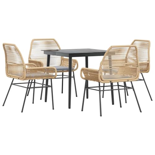 Massbinet Garten Esszimmerset Outdoor Essgruppe Essgarnitur Terrasse mit 4 x Gartenstuhl und 80 x 80 x 74 cm Gartentisch Braun Poly Rattan Glas 334464 Massbinet Garten Esszimmerset Outdoor Essgruppe Essgarnitur Terrasse mit 4 x Gartenstuhl und 80 x 80 x 74 cm Gartentisch Braun Poly Rattan Glas 334464 von Massbinet
