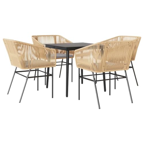 Massbinet Garten Esszimmerset Outdoor Essgruppe Essgarnitur Terrasse mit 4 x Gartenstuhl und 80 x 80 x 74 cm Gartentisch Braun Poly Rattan Glas 334513 Massbinet Garten Esszimmerset Outdoor Essgruppe Essgarnitur Terrasse mit 4 x Gartenstuhl und 80 x 80 x 74 cm Gartentisch Braun Poly Rattan Glas 334513 von Massbinet