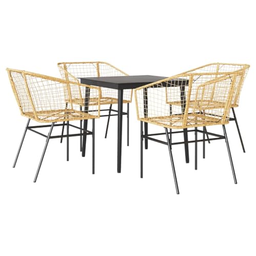 Massbinet Garten Esszimmerset Outdoor Essgruppe Essgarnitur Terrasse mit 4 x Gartenstuhl und 80 x 80 x 74 cm Gartentisch Braun Poly Rattan Glas ohen Polster 334458 Massbinet Garten Esszimmerset Outdoor Essgruppe Essgarnitur Terrasse mit 4 x Gartenstuhl und 80 x 80 x 74 cm Gartentisch Braun Poly Rattan Glas ohen Polster 334458 von Massbinet