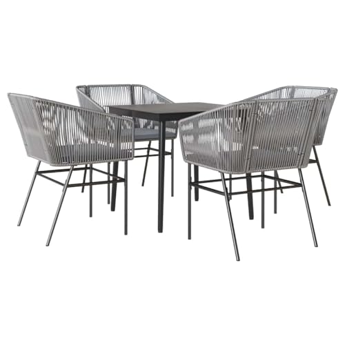 Massbinet Garten Esszimmerset Outdoor Essgruppe Essgarnitur Terrasse mit 4 x Gartenstuhl und 80 x 80 x 74 cm Gartentisch Grau Poly Rattan Glas 334513 Massbinet Garten Esszimmerset Outdoor Essgruppe Essgarnitur Terrasse mit 4 x Gartenstuhl und 80 x 80 x 74 cm Gartentisch Grau Poly Rattan Glas 334513 von Massbinet