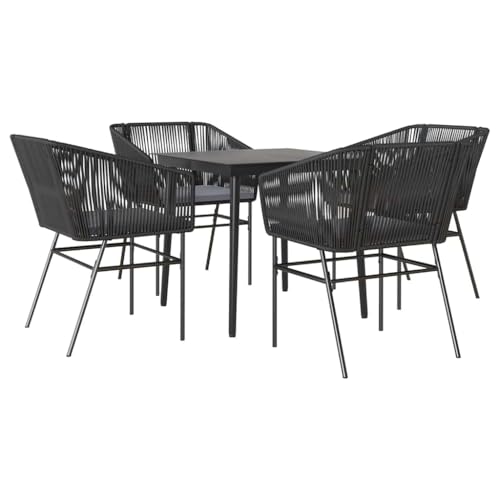 Massbinet Garten Esszimmerset Outdoor Essgruppe Essgarnitur Terrasse mit 4 x Gartenstuhl und 80 x 80 x 74 cm Gartentisch Schwarz Poly Rattan Glas 334513 Massbinet Garten Esszimmerset Outdoor Essgruppe Essgarnitur Terrasse mit 4 x Gartenstuhl und 80 x 80 x 74 cm Gartentisch Schwarz Poly Rattan Glas 334513 von Massbinet