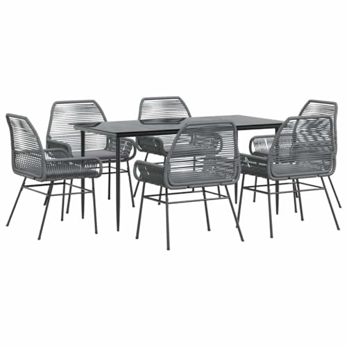 Massbinet Garten Esszimmerset Outdoor Essgruppe Essgarnitur Terrasse mit 6 x Gartenstuhl und 160 x 80 x 74 cm Gartentisch Grau Poly Rattan Glas 334464 Massbinet Garten Esszimmerset Outdoor Essgruppe Essgarnitur Terrasse mit 6 x Gartenstuhl und 160 x 80 x 74 cm Gartentisch Grau Poly Rattan Glas 334464 von Massbinet