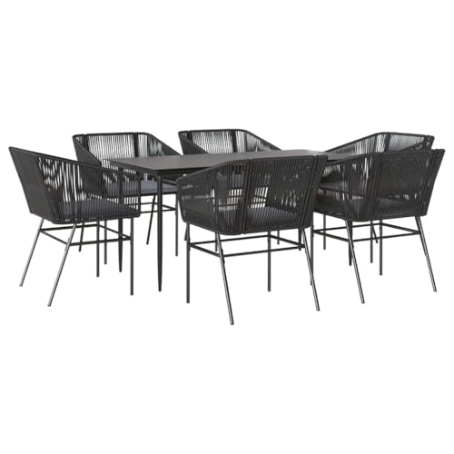 Massbinet Garten Esszimmerset Outdoor Essgruppe Essgarnitur Terrasse mit 6 x Gartenstuhl und 160 x 80 x 74 cm Gartentisch Schwarz Poly Rattan Glas 334513 Massbinet Garten Esszimmerset Outdoor Essgruppe Essgarnitur Terrasse mit 6 x Gartenstuhl und 160 x 80 x 74 cm Gartentisch Schwarz Poly Rattan Glas 334513 von Massbinet