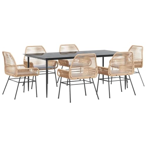 Massbinet Garten Esszimmerset Outdoor Essgruppe Essgarnitur Terrasse mit 6 x Gartenstuhl und 200 x 100 x 74 cm Gartentisch Braun Poly Rattan Glas 334464 Massbinet Garten Esszimmerset Outdoor Essgruppe Essgarnitur Terrasse mit 6 x Gartenstuhl und 200 x 100 x 74 cm Gartentisch Braun Poly Rattan Glas 334464 von Massbinet