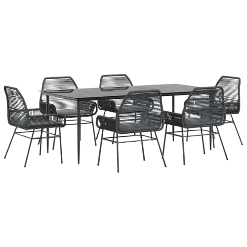 Massbinet Garten Esszimmerset Outdoor Essgruppe Essgarnitur Terrasse mit 6 x Gartenstuhl und 200 x 100 x 74 cm Gartentisch Schwarz Poly Rattan Glas 334464 Massbinet Garten Esszimmerset Outdoor Essgruppe Essgarnitur Terrasse mit 6 x Gartenstuhl und 200 x 100 x 74 cm Gartentisch Schwarz Poly Rattan Glas 334464 von Massbinet