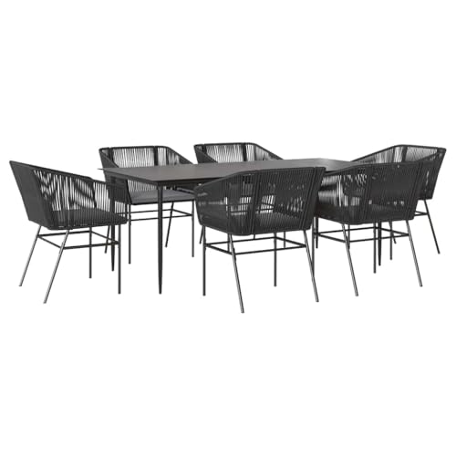 Massbinet Garten Esszimmerset Outdoor Essgruppe Essgarnitur Terrasse mit 6 x Gartenstuhl und 200 x 100 x 74 cm Gartentisch Schwarz Poly Rattan Glas 334513 Massbinet Garten Esszimmerset Outdoor Essgruppe Essgarnitur Terrasse mit 6 x Gartenstuhl und 200 x 100 x 74 cm Gartentisch Schwarz Poly Rattan Glas 334513 von Massbinet
