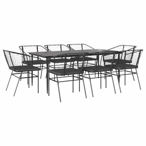 Massbinet Garten Esszimmerset Outdoor Essgruppe Essgarnitur Terrasse mit 8 x Gartenstuhl und 200 x 100 x 74 cm Gartentisch Schwarz Poly Rattan Glas 334458 Massbinet Garten Esszimmerset Outdoor Essgruppe Essgarnitur Terrasse mit 8 x Gartenstuhl und 200 x 100 x 74 cm Gartentisch Schwarz Poly Rattan Glas 334458 von Massbinet