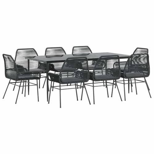 Massbinet Garten Esszimmerset Outdoor Essgruppe Essgarnitur Terrasse mit 8 x Gartenstuhl und 200 x 100 x 74 cm Gartentisch Schwarz Poly Rattan Glas 334464 Massbinet Garten Esszimmerset Outdoor Essgruppe Essgarnitur Terrasse mit 8 x Gartenstuhl und 200 x 100 x 74 cm Gartentisch Schwarz Poly Rattan Glas 334464 von Massbinet