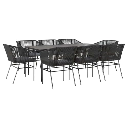 Massbinet Garten Esszimmerset Outdoor Essgruppe Essgarnitur Terrasse mit 8 x Gartenstuhl und 200 x 100 x 74 cm Gartentisch Schwarz Poly Rattan Glas 334513 Massbinet Garten Esszimmerset Outdoor Essgruppe Essgarnitur Terrasse mit 8 x Gartenstuhl und 200 x 100 x 74 cm Gartentisch Schwarz Poly Rattan Glas 334513 von Massbinet