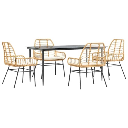 Massbinet Garten Esszimmerset Outdoor Essgruppe Terrasse mit 4 x Gartenstuhl und 160 x 80 x 74 cm Gartentisch Braun Poly Rattan Glas 334436 Massbinet Garten Esszimmerset Outdoor Essgruppe Terrasse mit 4 x Gartenstuhl und 160 x 80 x 74 cm Gartentisch Braun Poly Rattan Glas 334436 von Massbinet