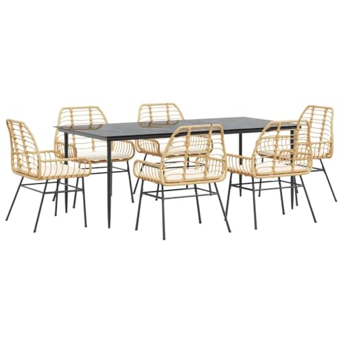 Massbinet Garten Esszimmerset Outdoor Essgruppe Terrasse mit 6 x Gartenstuhl und 200 x 100 x 74 cm Gartentisch Braun Poly Rattan Glas 334436 Massbinet Garten Esszimmerset Outdoor Essgruppe Terrasse mit 6 x Gartenstuhl und 200 x 100 x 74 cm Gartentisch Braun Poly Rattan Glas 334436 von Massbinet