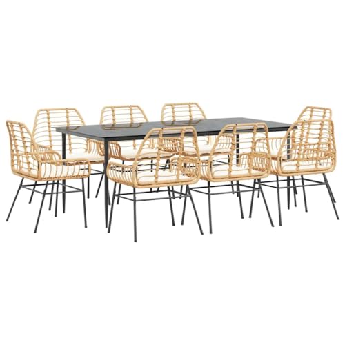 Massbinet Garten Esszimmerset Outdoor Essgruppe Terrasse mit 8 x Gartenstuhl und 200 x 100 x 74 cm Gartentisch Braun Poly Rattan Glas 334436 Massbinet Garten Esszimmerset Outdoor Essgruppe Terrasse mit 8 x Gartenstuhl und 200 x 100 x 74 cm Gartentisch Braun Poly Rattan Glas 334436 von Massbinet