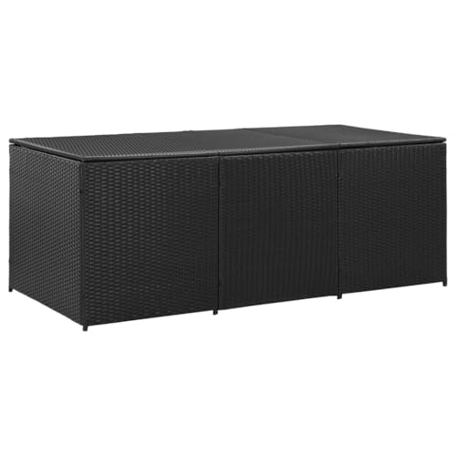 Massbinet Gartenbox Poly Rattan 180x90x70 cm Schwarz Garten Stauraum Box Auflagenbox Wetterfest Massbinet Gartenbox Poly Rattan 180x90x70 cm Schwarz Garten Stauraum Box Auflagenbox Wetterfest von Massbinet