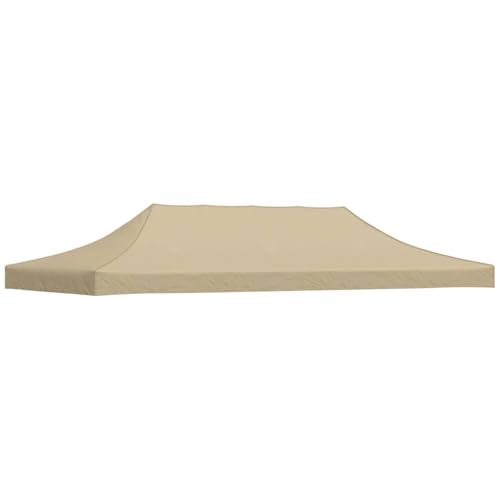 Massbinet Gartenpavillon Pavillondach Faltpavillon Sturmfest Partyzelt-Dach 6x3 m Beige 270 g/m² von Massbinet