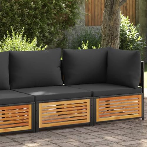 Massbinet Gartensofa mit Kissen 2-Sitzer Massivholz Akazie Anthrazit von Massbinet