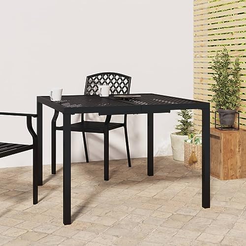 Massbinet Gartentisch Anthrazit 100x100x72 cm Stahl Garten Esstisch Esszimmertisch Gartenmöbel Tisch von Massbinet