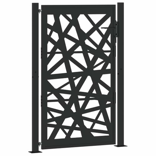 Massbinet Gartentor Schwarz 105x155 cm Stahl Lichtdesign von Massbinet