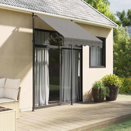 Massbinet Gelenkarmmarkise Markise Gelenkmarkise Terrassenmarkise Sonnenmarkise inkl. Wandhalterung Sonnenschutz Balkonmarkise Wasserabweisend Anthrazit 150x150 cm Stoff und Stahl von Massbinet