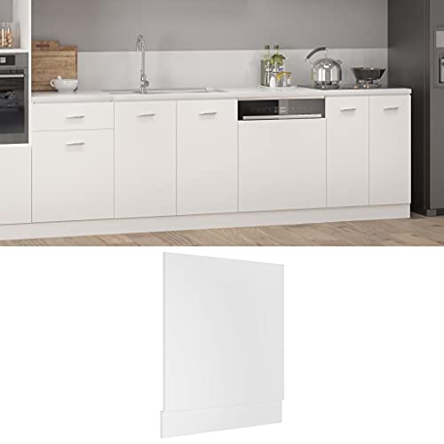 Massbinet Geschirrspülerblende Lyon Weiß 59,5x3x67 cm Holzwerkstoff Moderner Stil Anti-Kipp-Design Holz für Mehrzweckschrank Vorratsschrank für Küche, Wohnzimmer, Esszimmer von Massbinet