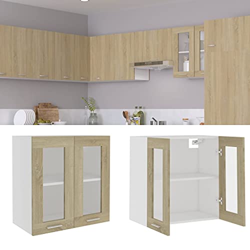 Massbinet Hängeglasschrank Lyon Sonoma-Eiche 60x31x60 cm Holzwerkstoff Moderner Stil Anti-Kipp-Design Holz für Mehrzweckschrank Vorratsschrank für Küche, Wohnzimmer, Esszimmer Massbinet Hängeglasschrank Lyon Sonoma-Eiche 60x31x60 cm Holzwerkstoff Moderner Stil Anti-Kipp-Design Holz für Mehrzweckschrank Vorratsschrank für Küche, Wohnzimmer, Esszimmer von Massbinet