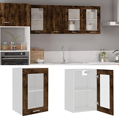 Massbinet Hängeschrank Lyon Glas Räuchereiche 40x31x60 cm Holzwerkstoff Moderner Stil Anti-Kipp-Design Holz für Mehrzweckschrank Vorratsschrank für Küche, Wohnzimmer, Esszimmer Massbinet Hängeschrank Lyon Glas Räuchereiche 40x31x60 cm Holzwerkstoff Moderner Stil Anti-Kipp-Design Holz für Mehrzweckschrank Vorratsschrank für Küche, Wohnzimmer, Esszimmer von Massbinet