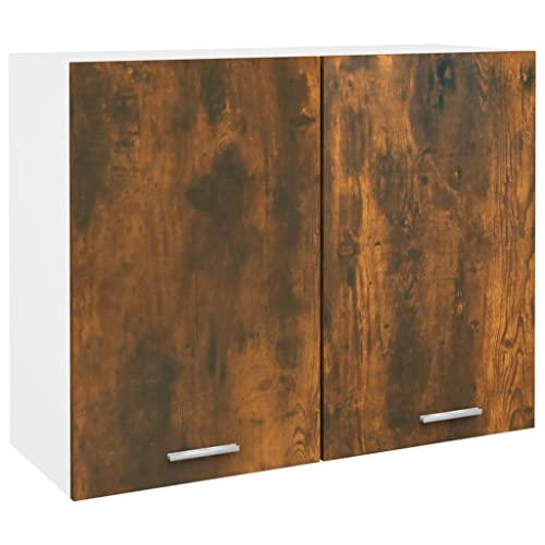 Massbinet Hängeschrank Lyon Räuchereiche 80x31x60 cm Holzwerkstoff Moderner Stil Anti-Kipp-Design Holz für Mehrzweckschrank Vorratsschrank für Küche, Wohnzimmer, Esszimmer von Massbinet