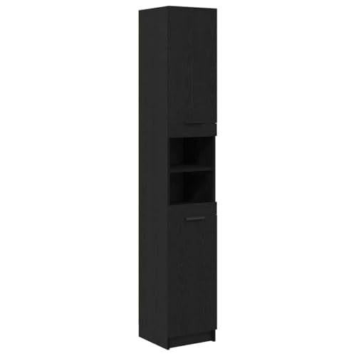 Massbinet Hochschrank Badezimmer Natur Badschrank Schmal mit Offenen Regal Freistehende Aufbewahrungsschrank für Küche Wohnzimmer Eichen-Badezimmerschrank - 32x34x188,5 cm Massbinet Hochschrank Badezimmer Natur Badschrank Schmal mit Offenen Regal Freistehende Aufbewahrungsschrank für Küche Wohnzimmer Eichen-Badezimmerschrank - 32x34x188,5 cm von Massbinet