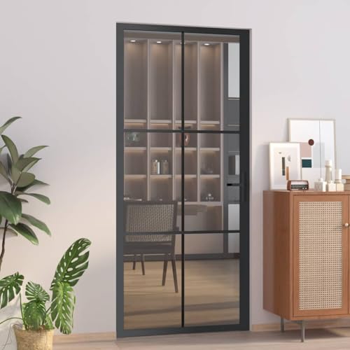 Massbinet Innentür 93x201,5 cm Schwarz ESG-Glas und Aluminium Zimmertür Komplettset mit Zarge und Türdrücker Massbinet Innentür 93x201,5 cm Schwarz ESG-Glas und Aluminium Zimmertür Komplettset mit Zarge und Türdrücker von Massbinet