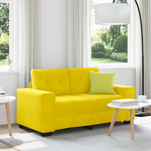 Massbinet Leicht zusammenzubauendes Sofa Klein Zweisitzer-Sofa Gelb 120 cm Samt Massbinet Leicht zusammenzubauendes Sofa Klein Zweisitzer-Sofa Gelb 120 cm Samt von Massbinet