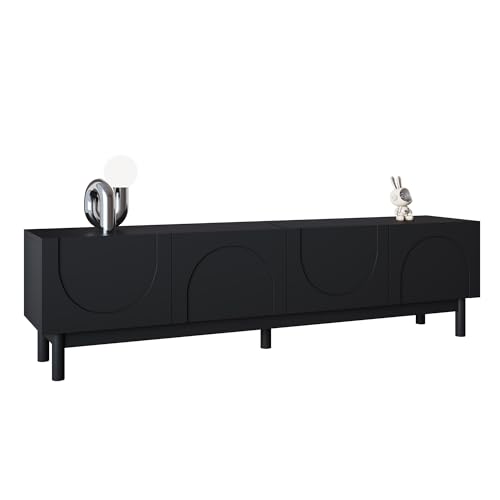 Massbinet Lowboard TV Schrank mit gewölbten wellenförmigen Türen Regalen und TV Ständer mit stabilisierenden Beinen Massbinet Lowboard TV Schrank mit gewölbten wellenförmigen Türen Regalen und TV Ständer mit stabilisierenden Beinen von Massbinet