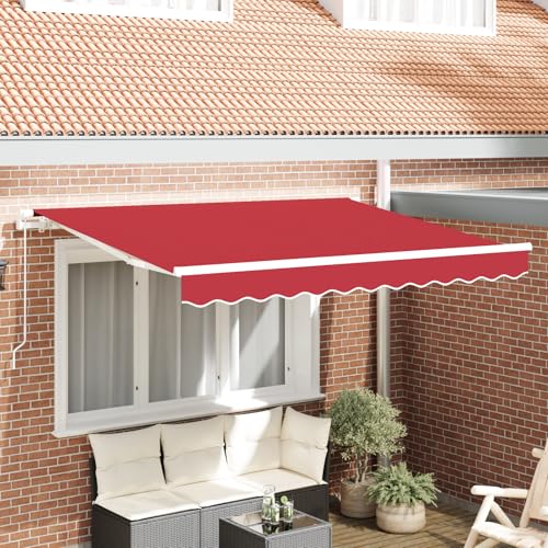 Massbinet Markisen-Ersatzstoff für 3.5x2.5 m Rahmen Rot Sonnenschutz für Balkon Terrasse Garten Sonnenschirm von Massbinet