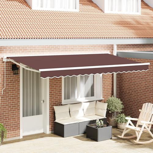 Massbinet Markisen-Ersatzstoff für 4x2 m Rahmen Braun Sonnenschutz für Balkon Terrasse Garten Sonnenschirm von Massbinet