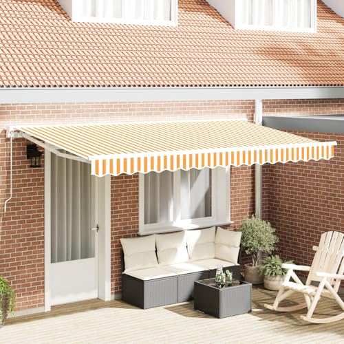 Massbinet Markisen Ersatzstoff für 4x2 m Rahmen Gelb und Weiß Sonnenmarkise Terrassenmarkise Winkel Einstellung Balkon Massbinet Markisen Ersatzstoff für 4x2 m Rahmen Gelb und Weiß Sonnenmarkise Terrassenmarkise Winkel Einstellung Balkon von Massbinet