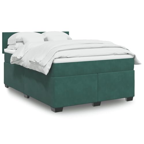 Massbinet Moderen Polsterbet Doppelbett Stauraumbett Rückenlehne Bettgestell Lattenrost aus Holz Boxspringbett mit Matratze Dunkelgrün 140x200 cm Samt Massbinet Moderen Polsterbet Doppelbett Stauraumbett Rückenlehne Bettgestell Lattenrost aus Holz Boxspringbett mit Matratze Dunkelgrün 140x200 cm Samt von Massbinet