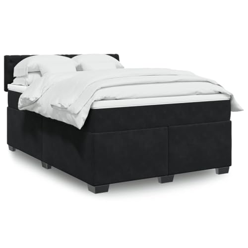 Massbinet Moderen Stilvoll Doppelbett Polsterbett Bettgestell für Schlafzimmer Boxspringbett mit Matratze Schwarz 160x200 cm Samt Massbinet Moderen Stilvoll Doppelbett Polsterbett Bettgestell für Schlafzimmer Boxspringbett mit Matratze Schwarz 160x200 cm Samt von Massbinet