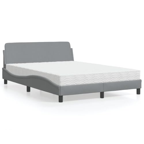 Massbinet Modern Bettgestell Bettrahmen Bett mit Lattenrost und Matratze Einfache Montage Dover Hellgrau 140x200 cm Stoff Massbinet Modern Bettgestell Bettrahmen Bett mit Lattenrost und Matratze Einfache Montage Dover Hellgrau 140x200 cm Stoff von Massbinet