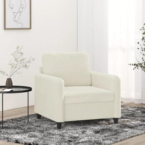Massbinet Modern Sofa Bequemes Wohnzimmer Big Sofas mit Kissen Modernes Couch fürs Büro Schlafzimmer Sessel Creme 60 cm Samt von Massbinet