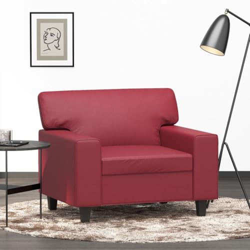 Massbinet Moderne Schlafsofa Einfache Montage Sofas Bequemes Sofa für Wohnzimmer Schlafzimmer Sessel Weinrot 60 cm Kunstleder von Massbinet