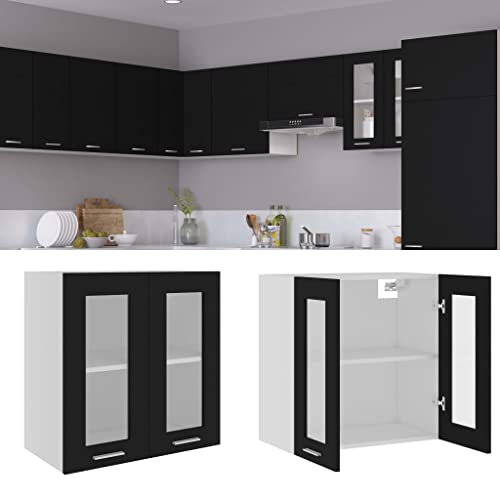Massbinet Moderner Stil Anti-Kipp-Design Holz für Mehrzweckschrank Vorratsschrank für Küche, Wohnzimmer, Esszimmer Hängeglasschrank Lyon Schwarz 60x31x60 cm Holzwerkstoff Massbinet Moderner Stil Anti-Kipp-Design Holz für Mehrzweckschrank Vorratsschrank für Küche, Wohnzimmer, Esszimmer Hängeglasschrank Lyon Schwarz 60x31x60 cm Holzwerkstoff von Massbinet
