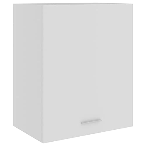Massbinet Moderner Stil Anti-Kipp-Design Holz für Mehrzweckschrank Vorratsschrank für Küche, Wohnzimmer, Esszimmer Hängeschrank Lyon Weiß 50x31x60 cm Holzwerkstoff von Massbinet