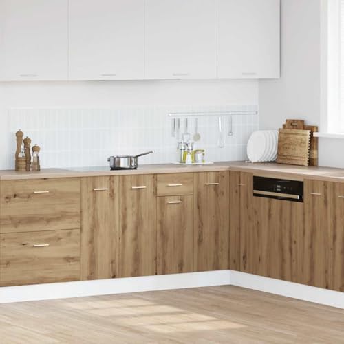 Massbinet Moderner Stil Anti-Kipp-Design Holz für Mehrzweckschrank Vorratsschrank für Küche, Wohnzimmer, Esszimmer Schubunterschrank Lyon Artisan-Eiche 30x46x81,5 cm Holzwerkstoff von Massbinet