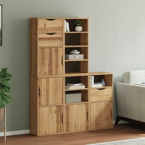 Massbinet Modernes Sideboard Hölzerne Kommode Beistellschränke 5 STK. ODDA 40x24x79 cm Massivholz Kiefer Massbinet Modernes Sideboard Hölzerne Kommode Beistellschränke 5 STK. ODDA 40x24x79 cm Massivholz Kiefer von Massbinet