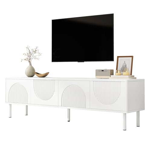 Massbinet Modernes TV Lowboard 180cm mit Stauraum Matte Oberfläche & Kabelmanagement – minimalistisches Design für Wohnzimmer Schlafzimmer oder Flur von Massbinet