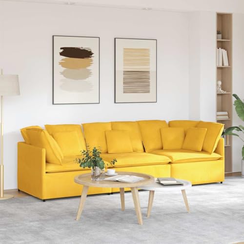 Massbinet Modulares Sofa mit Kissen Cordstoff Schlafsofa mit Schlaffunktion Polstersofa 3 Sitzer Sofas Bequemes Geeignet Für Wohnzimmer Büro Lounge Zimmer Schlafzimmer Hellgelb Massbinet Modulares Sofa mit Kissen Cordstoff Schlafsofa mit Schlaffunktion Polstersofa 3 Sitzer Sofas Bequemes Geeignet Für Wohnzimmer Büro Lounge Zimmer Schlafzimmer Hellgelb von Massbinet